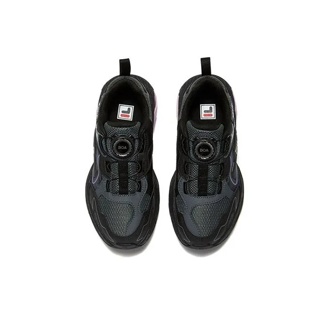 FILA KIDS Cushioning Low Top Kids' Outdoor Shoes Black Purple Teenagers-3