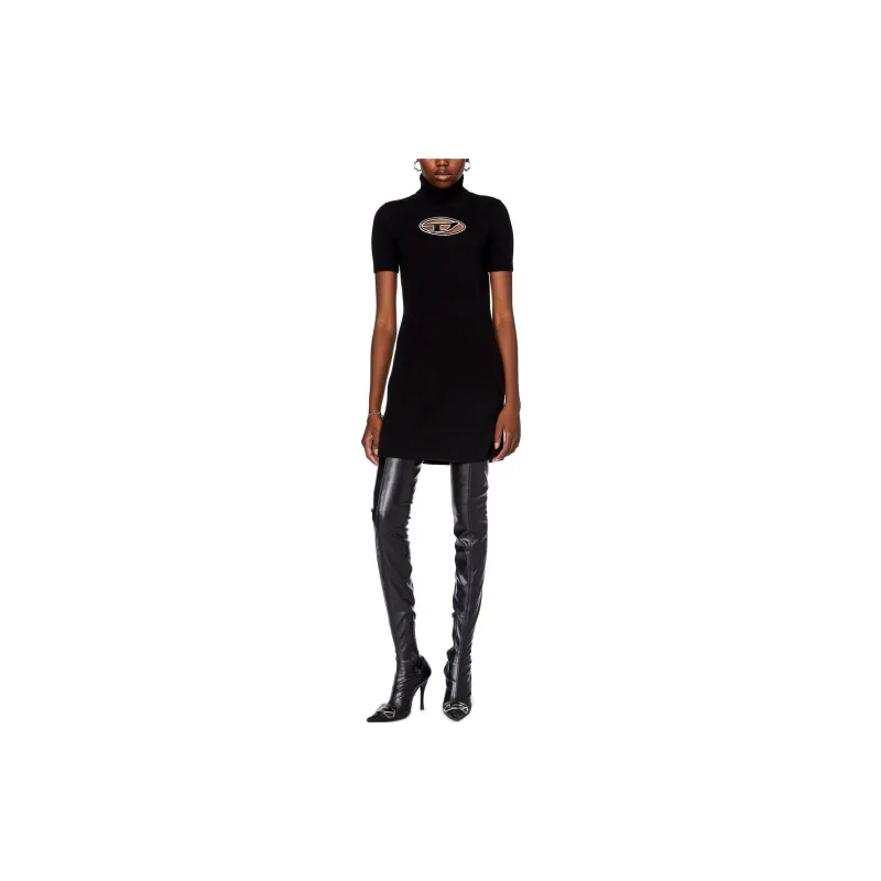 DIESEL M-Argaret Logo Embroidered Short-Sleeved Dress-1