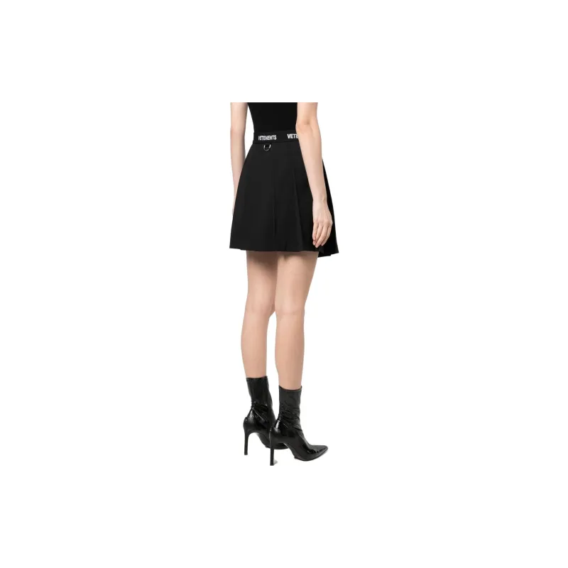 Vetements Logo-waistband Pleated Skirt-2
