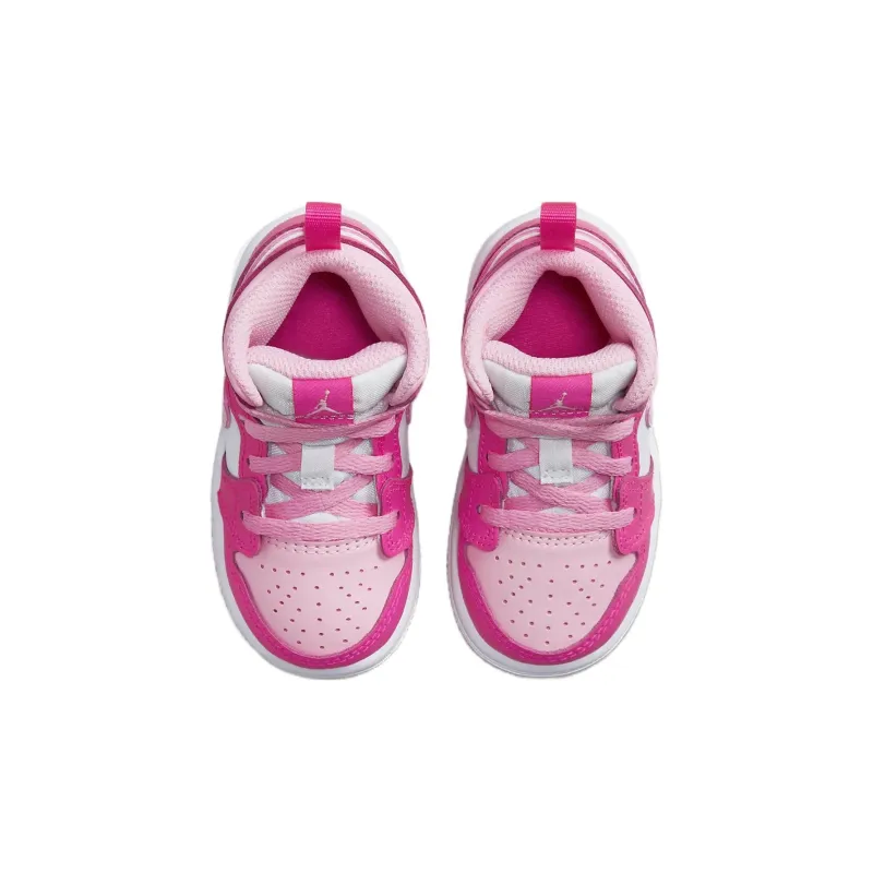 Jordan 1 Mid White Fierce Pink TD-3