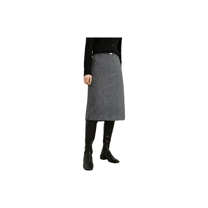 JZ Juzui Casual Long Skirts Women's Medium Gray-4