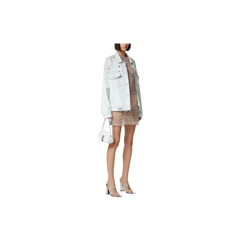 VERSACE Embroidered Denim Jacket 'Light Blue Ice'-3