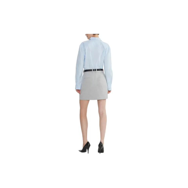 ARITZIA Babaton Chisel Skirt Casual Short Skirts Women's Heather Chrome Gray-3