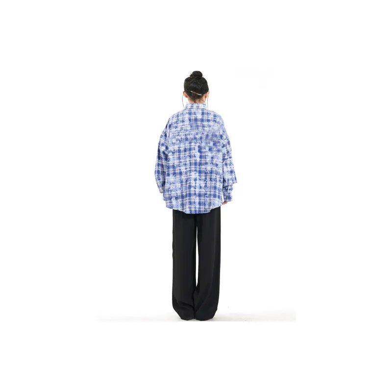 FOASIS Shirts Unisex Blue Plaid-2