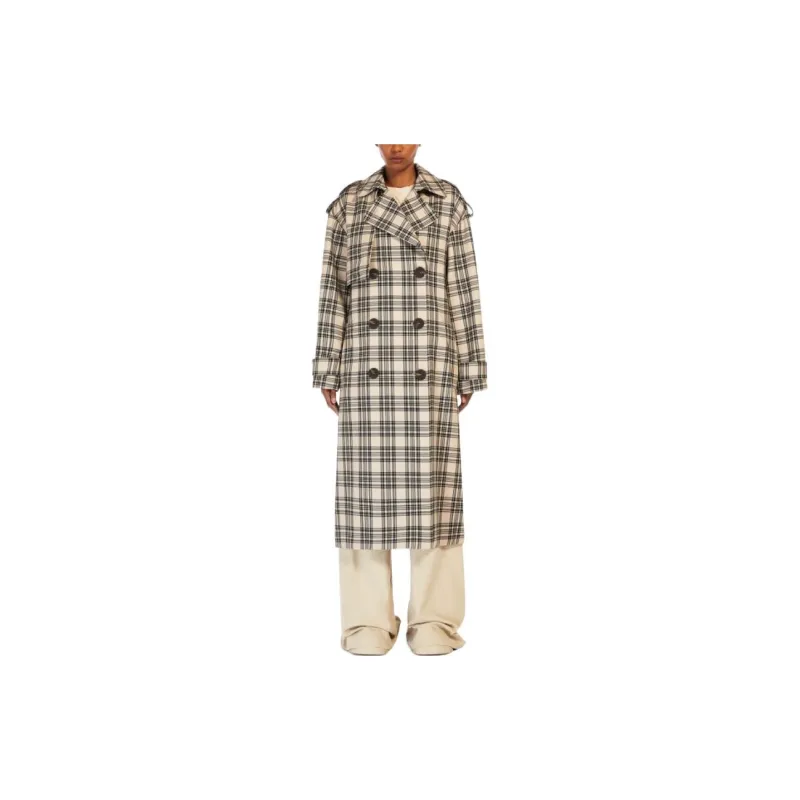SportMax Check pattern Belted Coat-1
