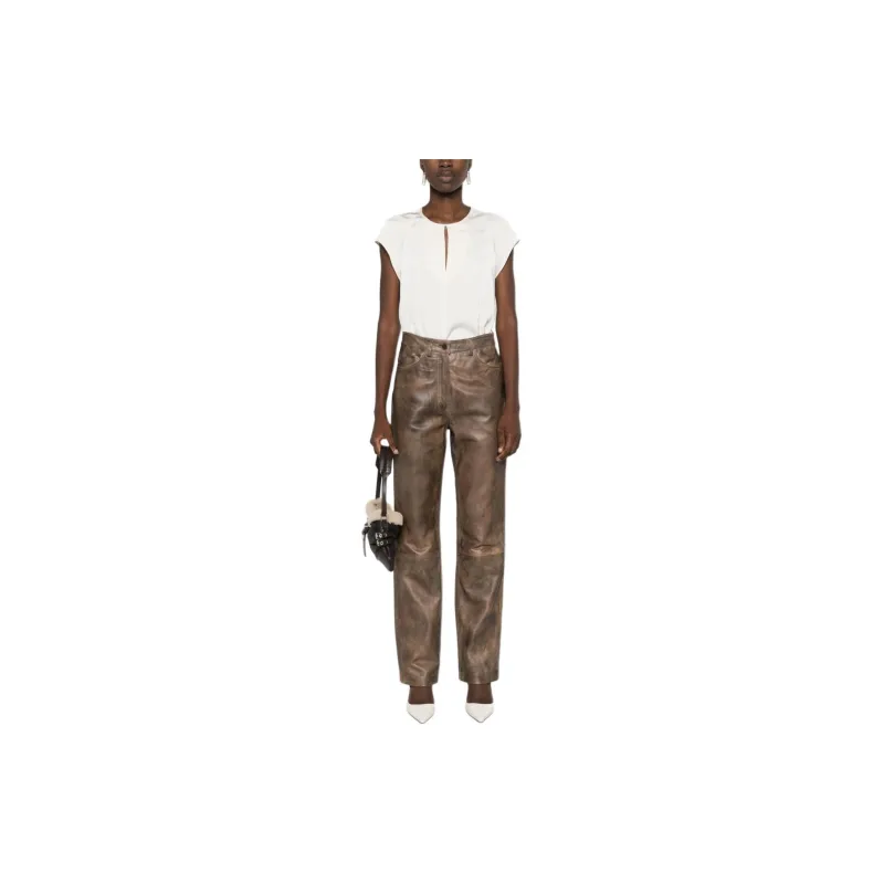 Calvin Klein Keyhole-neck Satin Blouse-1