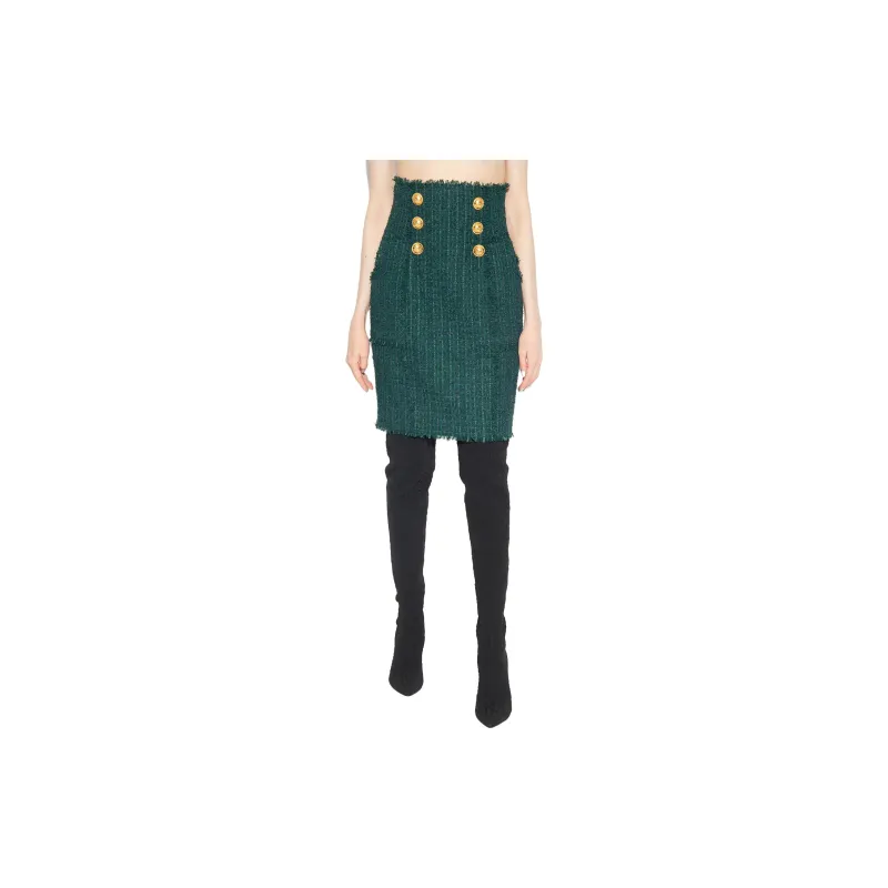 BALMAIN Tweed Pencil Skirt-2