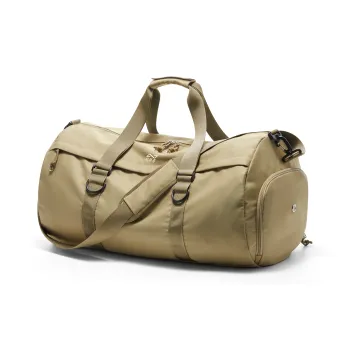 QING QI ZHE Canvas Travel One Shoulder Portable Crossbody Gym Bags Large Size Unisex Black/Khaki