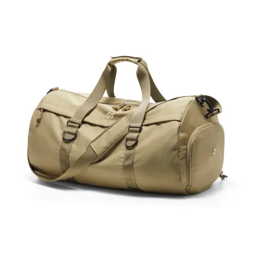 QING QI ZHE Canvas Travel One Shoulder Portable Crossbody Gym Bags Large Size Unisex Black/Khaki