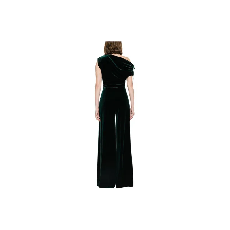 Talbot Runhof Gathered-detailed Velvet Jumpsuit-2