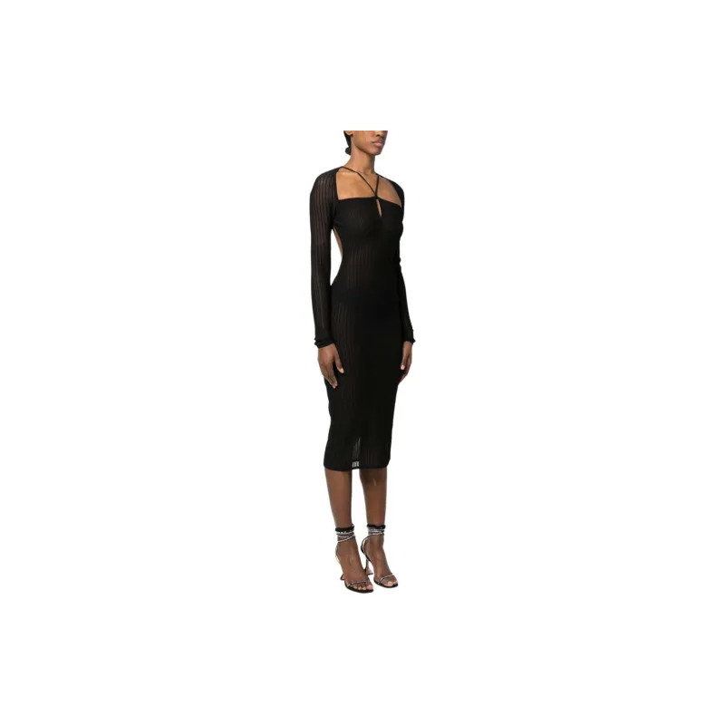 Nensi Dojaka Long sleeve Open back Dress-3