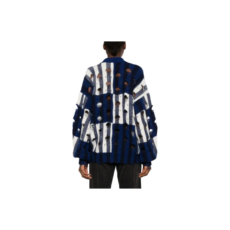 OFF WHITE Distressed Knitted Cardigan-3