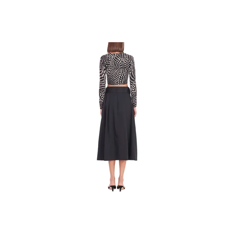 Staud Deanna Sweater Black Wavy Dot Sweater Women's Black-4