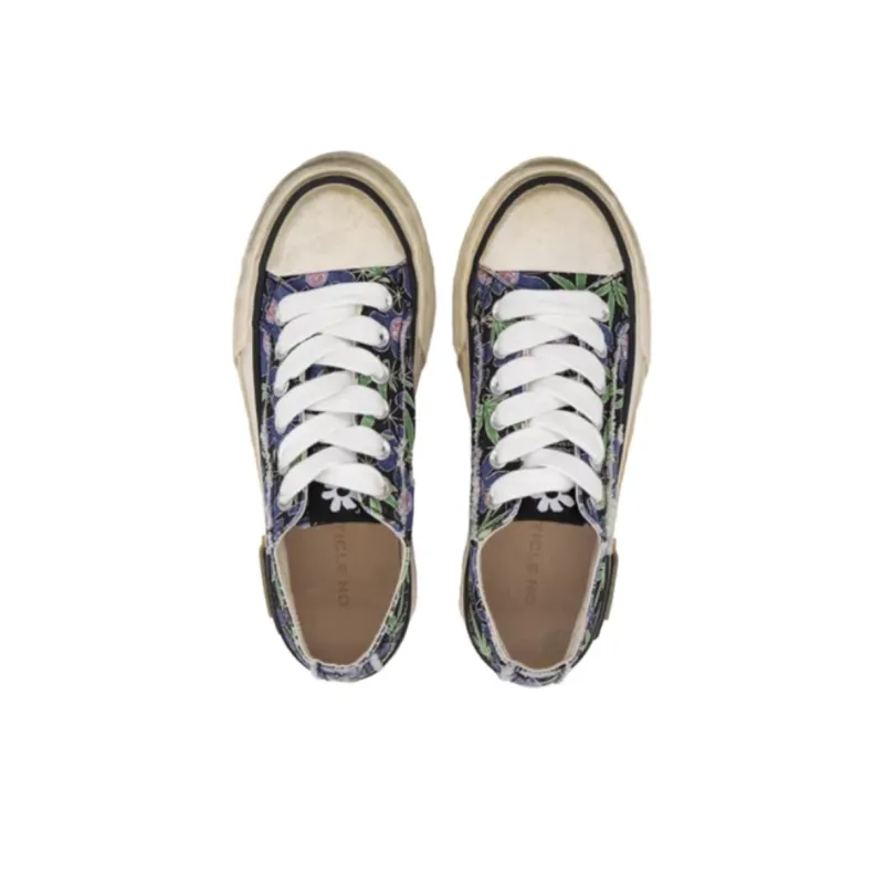 ARTICLE NO. Low Top Canvas Shoes Women's Black Blue Print-2