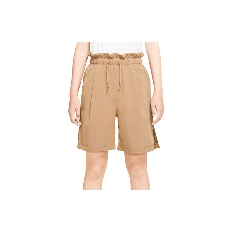 Nike Women'ss Drawstring Straight Leg Shorts Brown-2