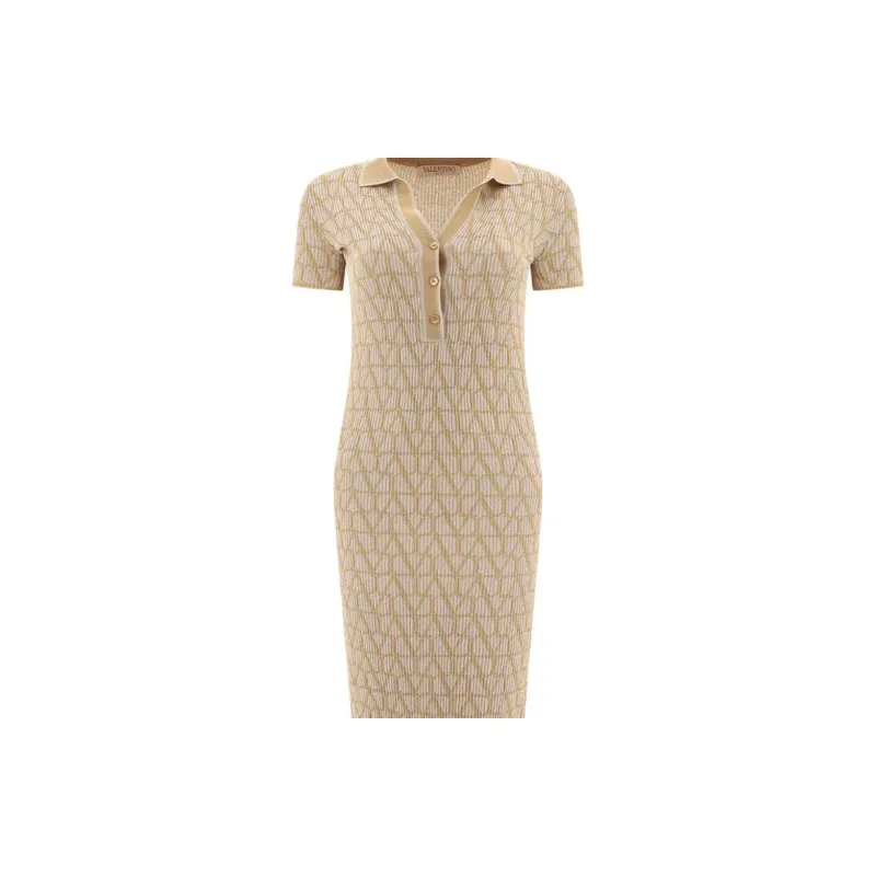 Valentino Toile Iconographe Jacquard Short Sleeved Dress-3