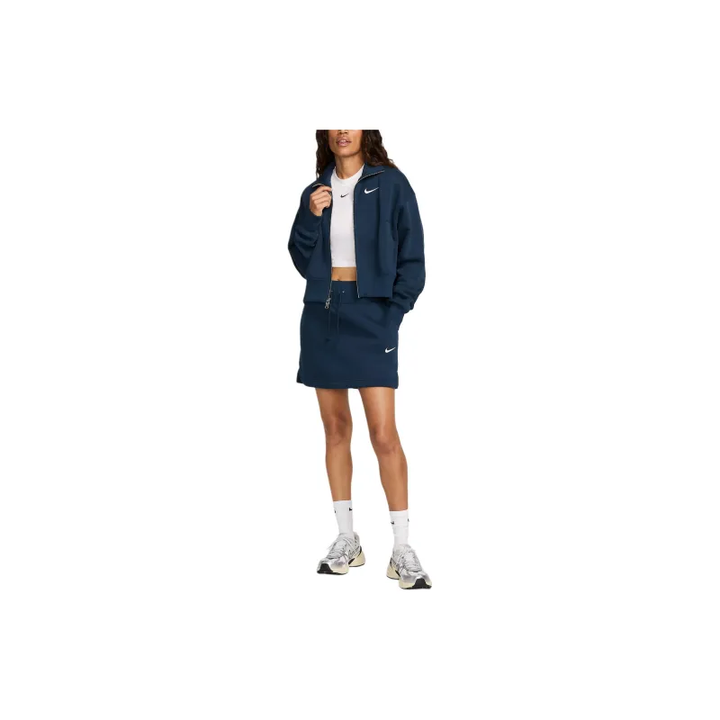 Nike Sportswear Phoenix Fleece Jackets Coats Women's Marine Blue-1
