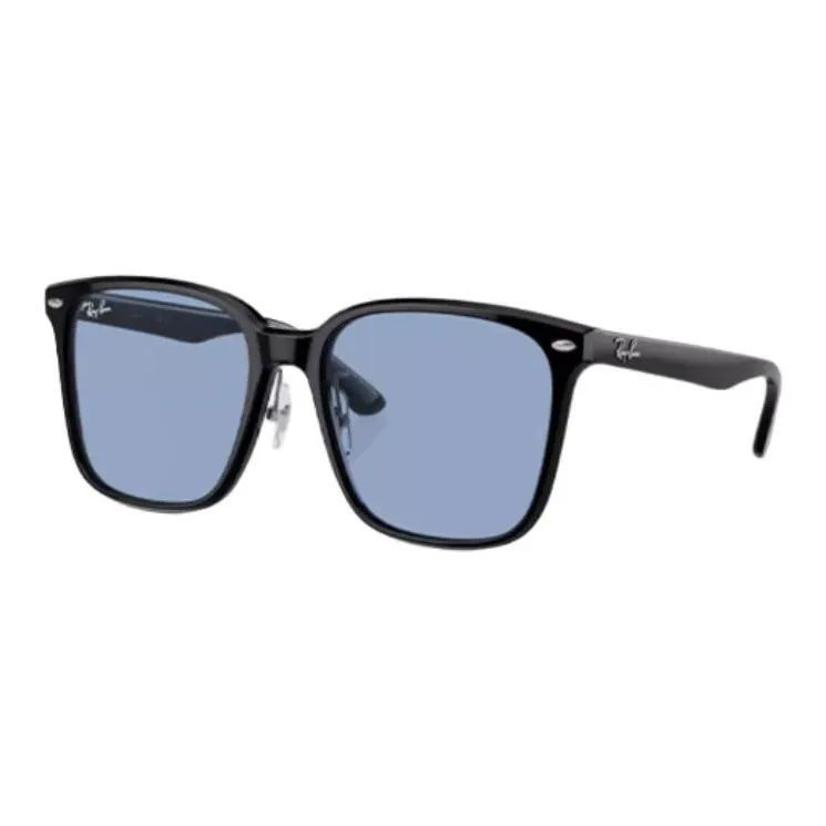 RayBan Plate Frame Square Sunglasses Unisex Black/Blue-0