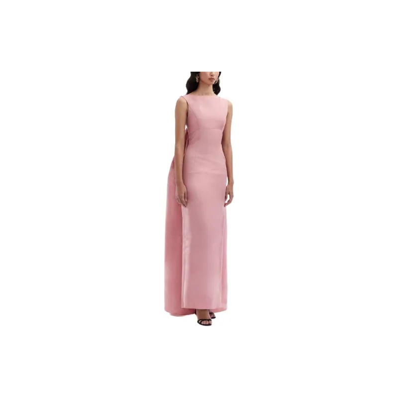 Oscar De La Renta Draped Faille Silk Gown-1