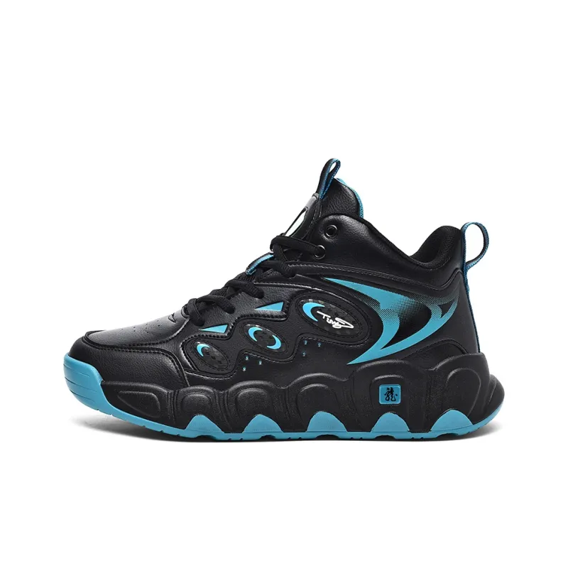Black tailed Deer Thermal Cushioning Abrasion Resistant Slip Resistant High Top Basketball Shoes Men's-0