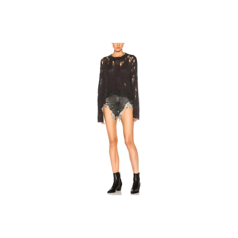 R13 SS23 Denim Shorts Women's Leyton Black-4