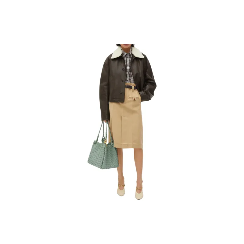 Bottega Veneta Rear Slit Midi Skirt-1