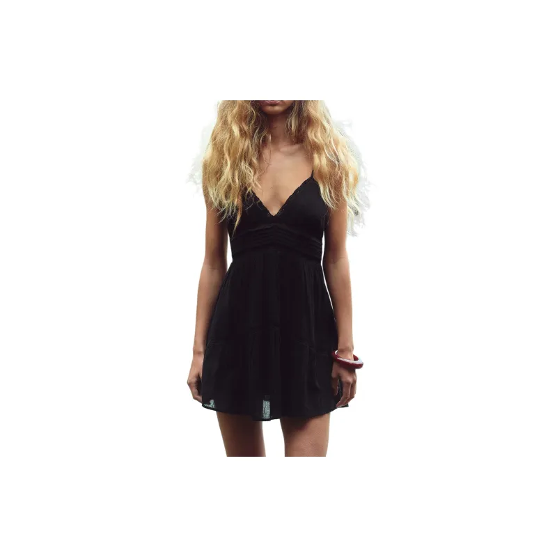 ZARA Trf Slip Dresses Women's Black-2