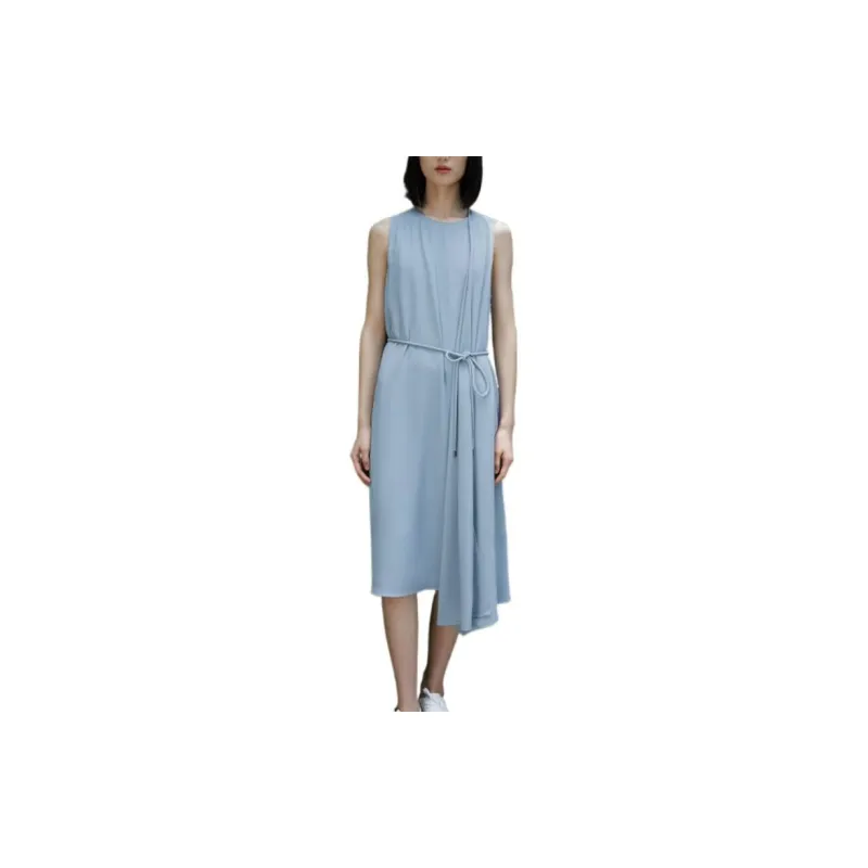 THEORY Sleeveless Dresses Women's Light Gray Blue-1