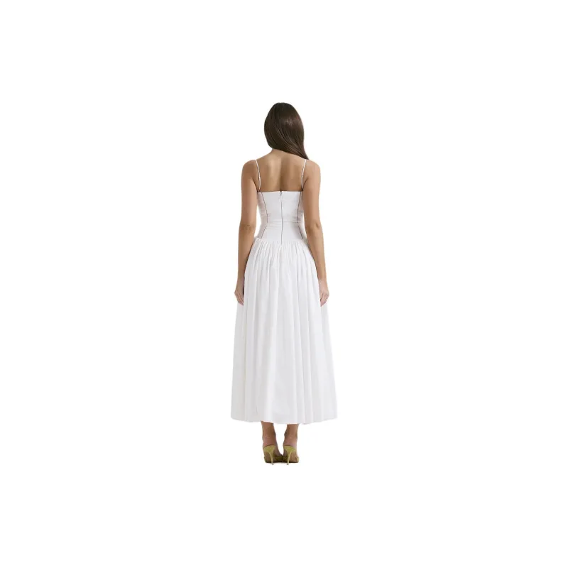 HOUSE OF CB YSABELLA Slip Dress Women's White/White-3