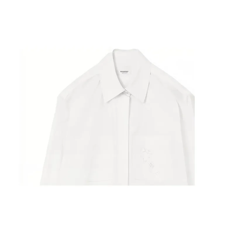 Burberry Ekd Broderie anglaise Cotton Shirt-4