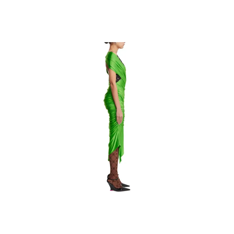 Marine Serre Sleeveless Dress Women's Green-3