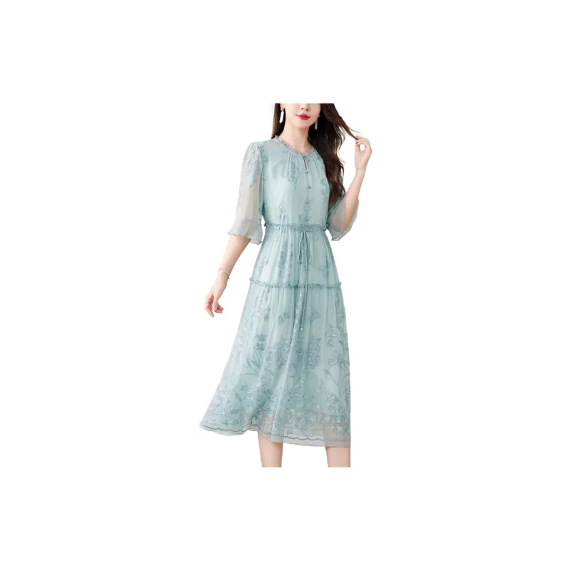 Yi Mengyuan Long Sleeved Dresses Women's-7