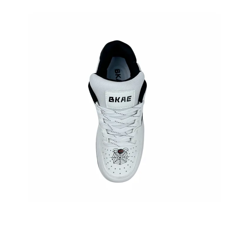 BKAE Slip Resistant Water Resistant Low Top Skateboard Shoes Unisex White Black-3