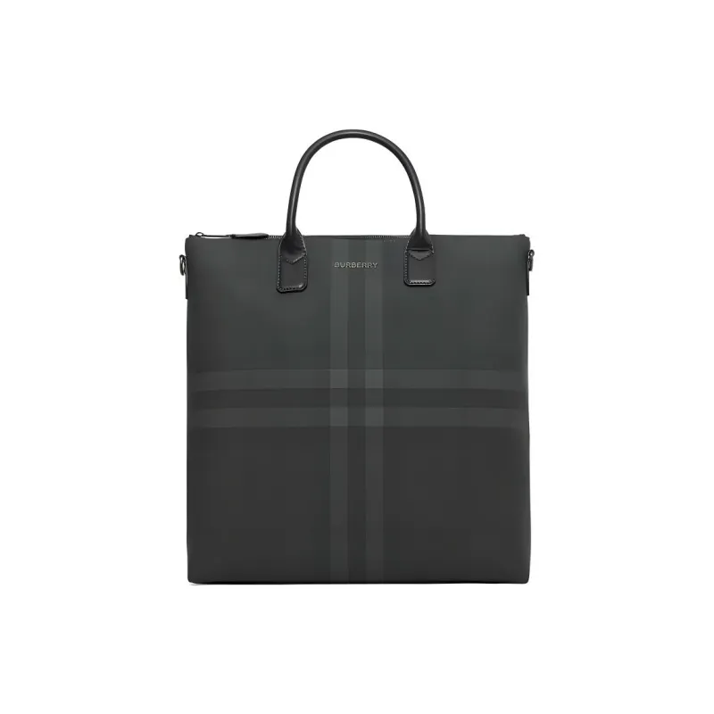 Burberry Artificial Leather Tote Bag Shopping Bag Handbag Men's Charcoal Gray-0