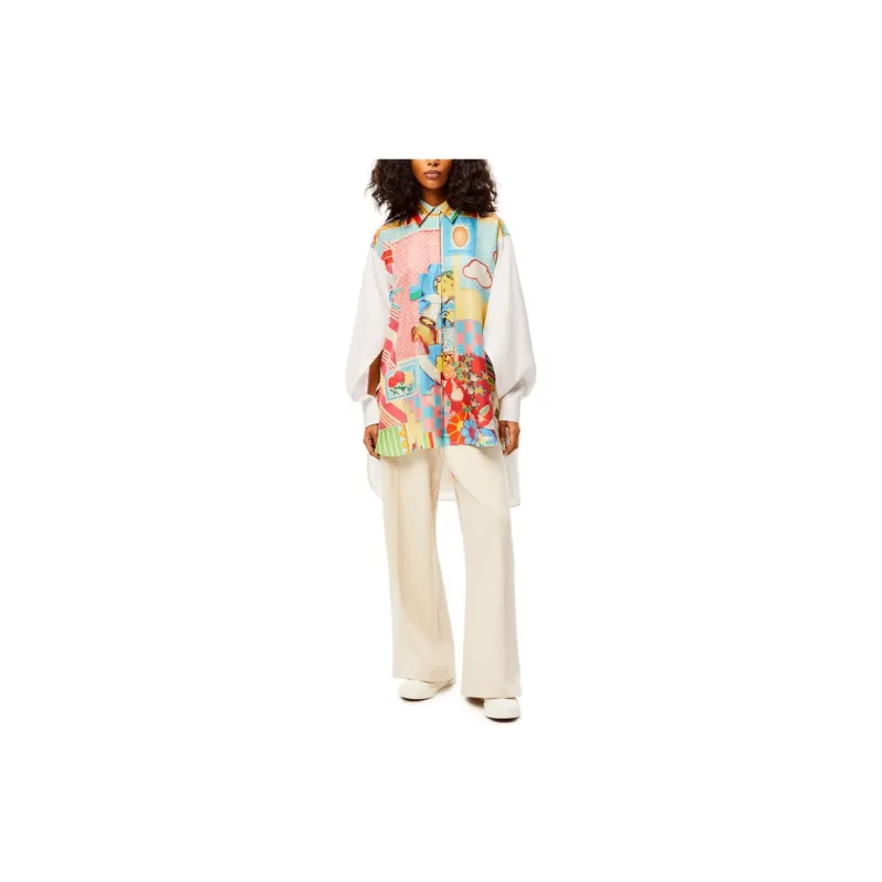 LOEWE Doll House Oversize Shirt 'Pink/Multicolor'-1