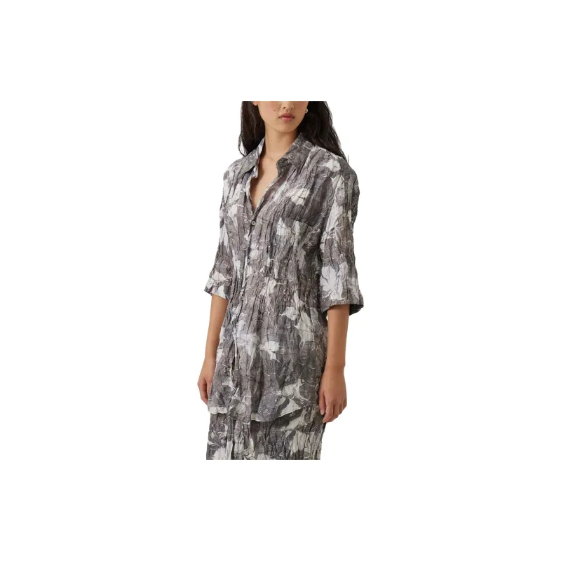 Lemaire Regular Short Sleeve Shirt 'Chalk/Black'-2