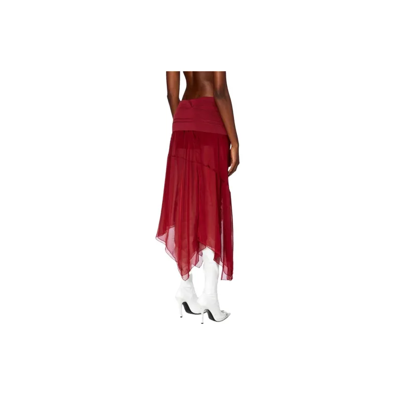 DIESEL Casual Long Skirt Women's Red-3