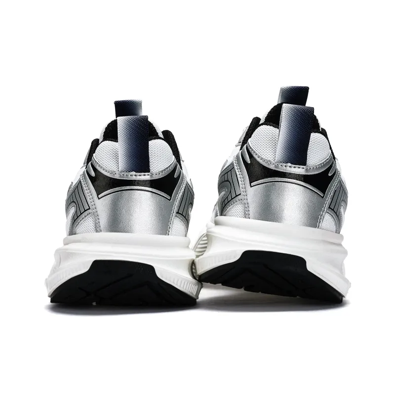 JEEP SPIRIT Anti-Slip And Wear-Resistant Lightweight Low-Top Chunky Sneakers Men's Silver-4