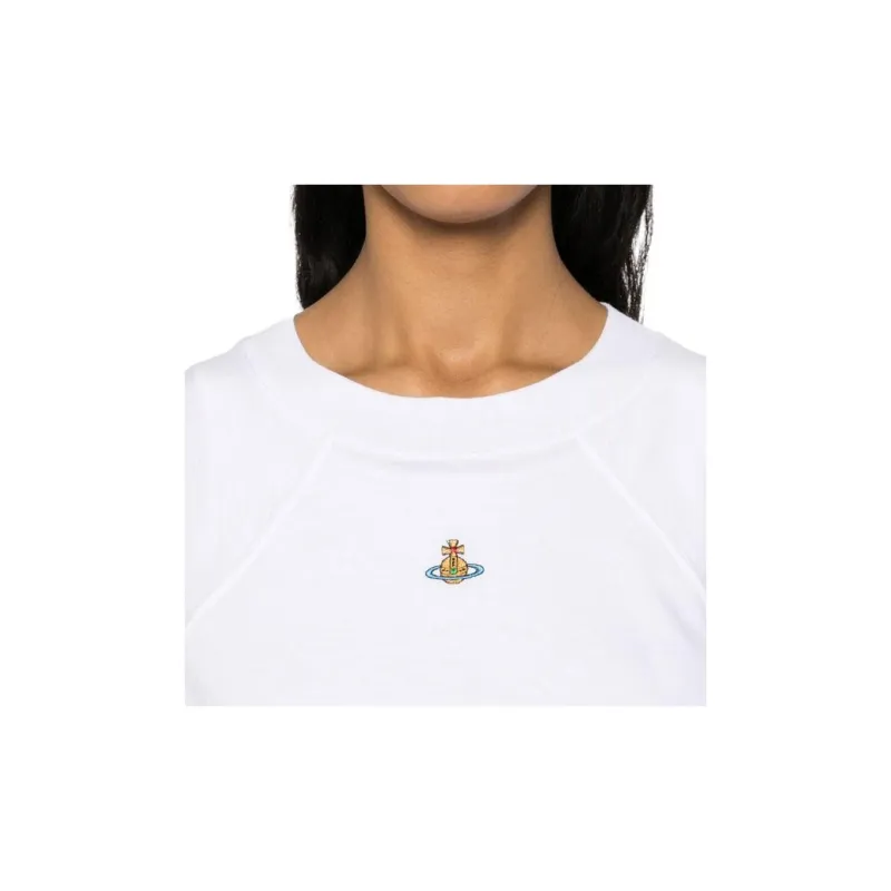 Vivienne Westwood Logo Embroidered Cropped T Shirt-4