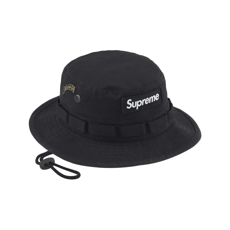Supreme Cotton Bucket Hats Unisex Black-0