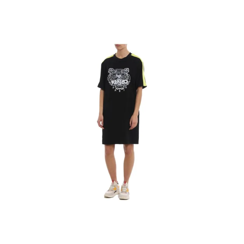 KENZO SS23 Short Sleeved Dress Women's Black-3