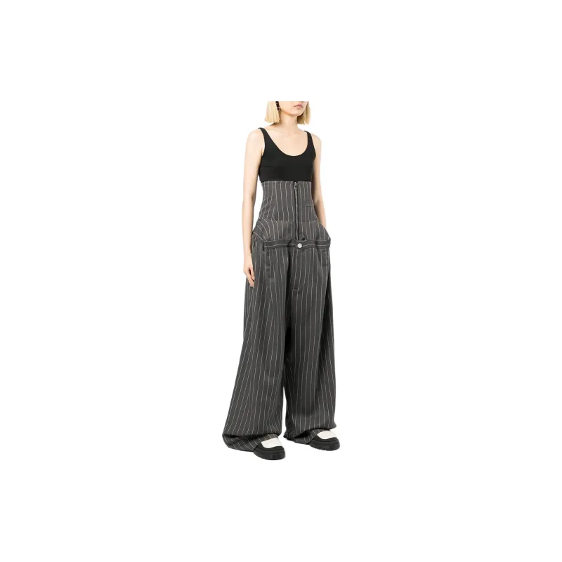 NATASHA ZINKO Pinstripe print Corset Boxy Trousers-3