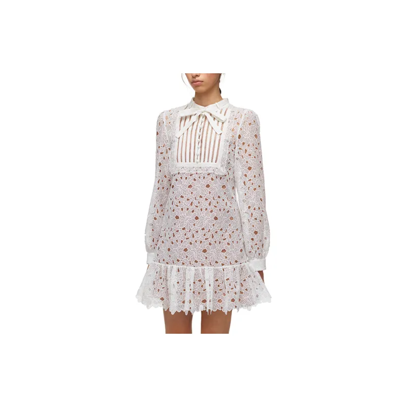 Self-portrait Long-Sleeved Dresses Women's White-3