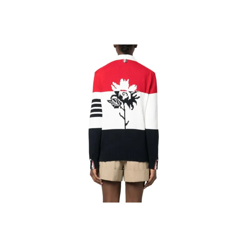 THOM BROWNE Sweaters Women's Blue With White Lettering-3