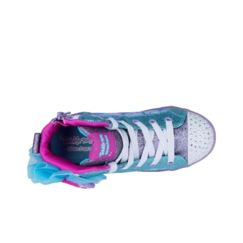 Skechers Shuffle Brights Cushioning, Wear Resistant Mid Top Kids' Skateboarding Shoes Blue Purple Teenagers-3