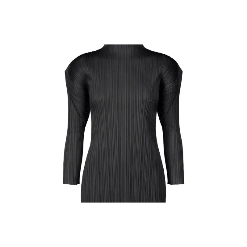 PLEATS PLEASE ISSEY MIYAKE SS24 Long-Sleeved Dresses Women's Black-1