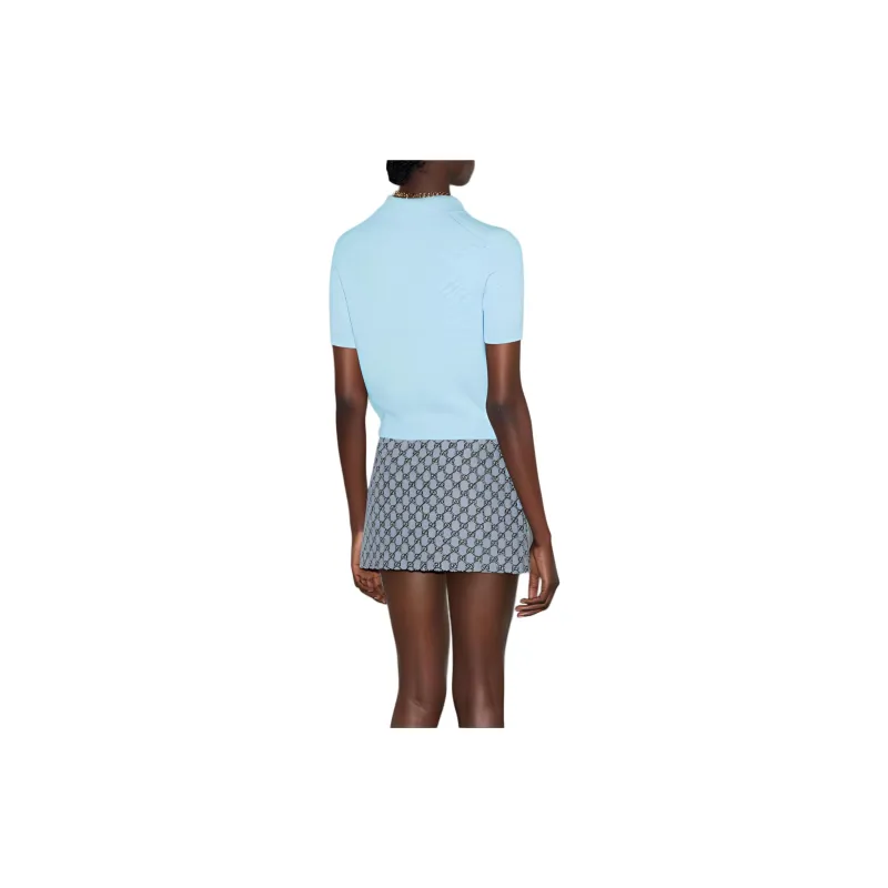 GUCCI Polo Shirt Women's Light Blue-3