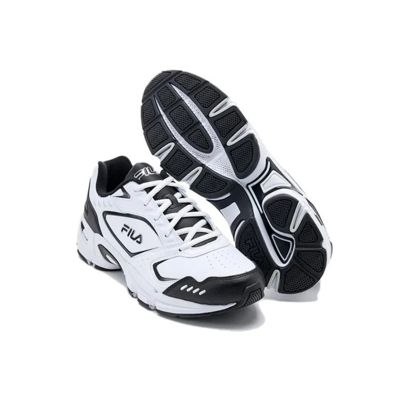 FILA Cushioned Slip-Resistant Low-Top Running Shoes Men's White-3