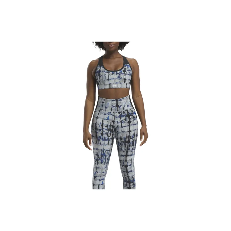 Reebok Lux Perform Printed Racer Bra Sports Underwear Women's Gray-2