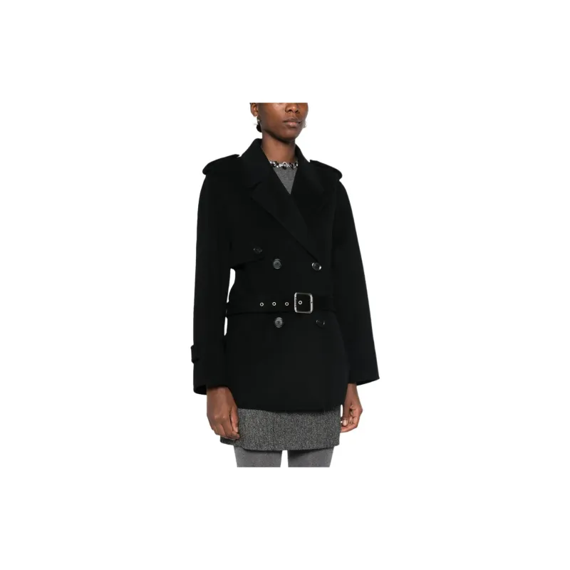 PINKO Double Breasted Belted Short Coat-2